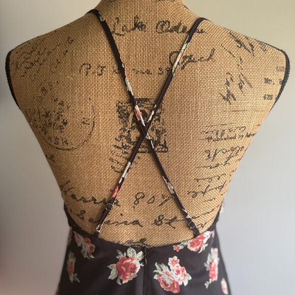 Forever 21 – Black Floral Skater Mini Dress – Size Small - Picture 9 of 12